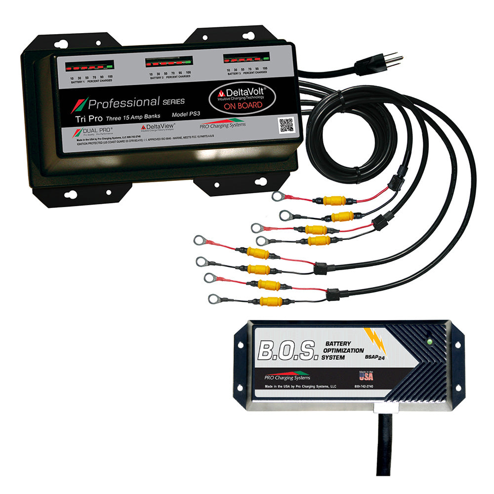 Dual Pro PS3 3 Bank Battery Charger w3 Bank BOS PS3BOS12V3